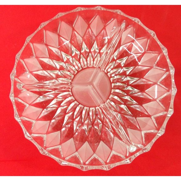 European Other - European Classics Crystal 3 Part Tray 8.25in.  NOS